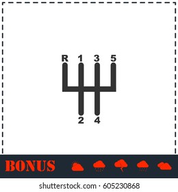 Transmission icon flat. Simple vector symbol and bonus icon