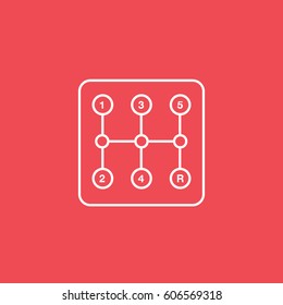 Transmission Line Icon On Red Background