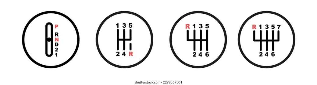 Übertragungshandbuch. Gearbox-Vektorsymbol. Symbol für Fahrwerk. Transmission Car Symbol.