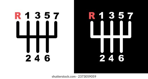 Transmission manual. Gearbox vector icon. Car gear symbol. Transmission car icon.