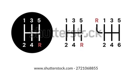 Transmission manual vector, Gearbox icon. Car gear symbol.