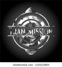 Transmission on grey camo pattern