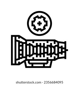 transmission service car mechanic line icon vector. transmission service car mechanic sign. isolated contour symbol black illustration