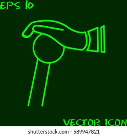 Transmission speeds with hand. Symbol or logo management.