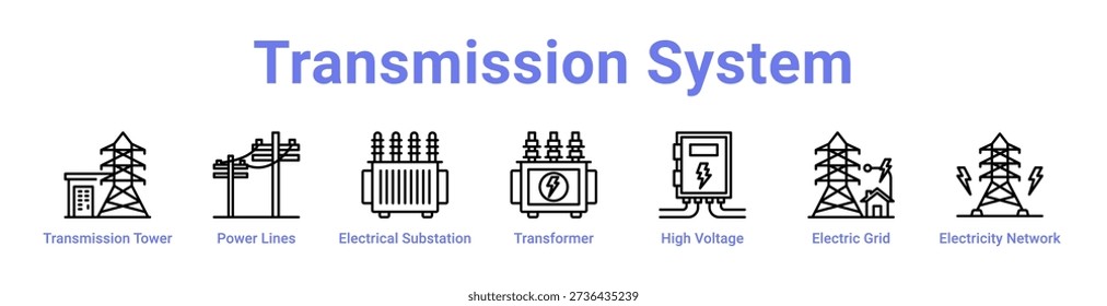 Transmission System icon banner and collection