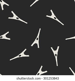 Transmission tower doodle seamless pattern background