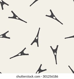 Transmission tower doodle seamless pattern background