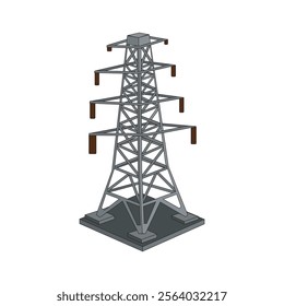 Transmission tower electricity vector design. Perfect asset for education, training, research, presentation, development, and demonstration materials.
