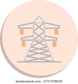 Transmission Tower flacher Kreis Stil Symbol