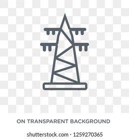 Transmission tower icon. Transmission tower design concept from Industry collection. Simple element vector illustration on transparent background.