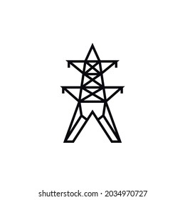 Transmission tower icon design illustration template