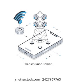 Transmission Tower isometric stock illustration. EPS File stock illustration