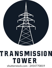 transmission tower logo, Electricity Tower icon vector, satellite signal tower  logo