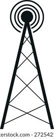 Transmission Tower Silhouette mit Broadcasting Waves
