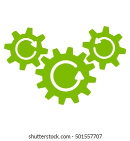 Transmission Wheels Rotation vector icon. Style is flat graphic symbol, eco green color, white background.