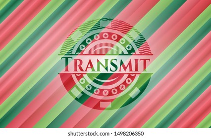 Transmit christmas style emblem. Vector Illustration. Detailed.