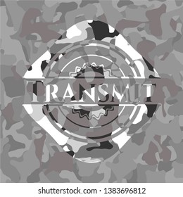 Transmit grey camouflage emblem. Vector Illustration.