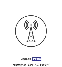 Transmitter Anntenna Signal Icon Design Illustration