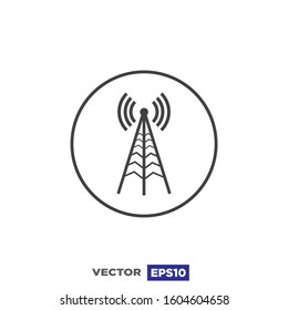 Transmitter Anntenna Signal Icon Design Illustration