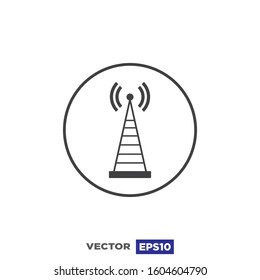 Transmitter Anntenna Signal Icon Design Illustration