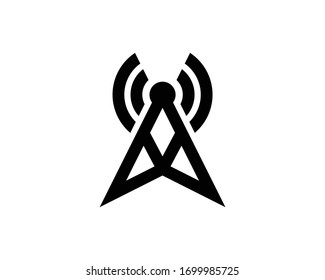 Transmitter antenna communication Tower Icon, Wifi of Cell Phone connection. Cell Phone Tower Icon Isolated on White Background