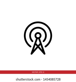 Transmitter Antenna Signal Icon Vector Illustration