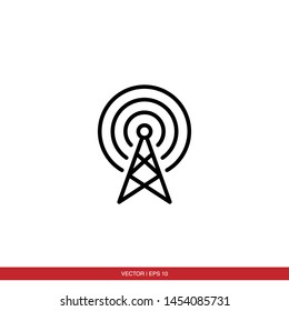 Transmitter Antenna Signal Icon Vector Illustration