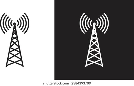 Transmitter antenna thin line vector icon.eps illustration
