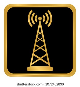 Transmitter button on white background. Vector illustration.