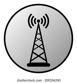 Transmitter button on white background. Vector illustration.