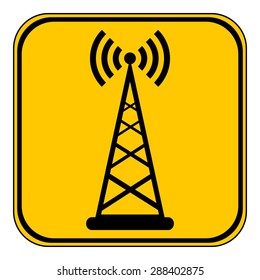 Transmitter button on white background. Vector illustration.
