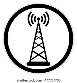 Transmitter button on white background. Vector illustration.