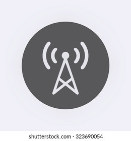 Transmitter icon in circle . Vector illustration