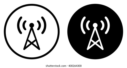 Transmitter icon in circle . Vector illustration