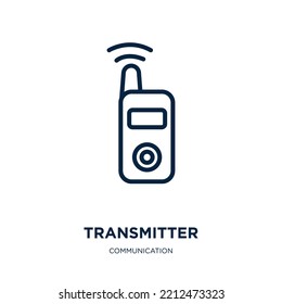 transmitter icon from communication collection. Thin linear transmitter, technology, wave outline icon isolated on white background. Line vector transmitter sign, symbol for web and mobile