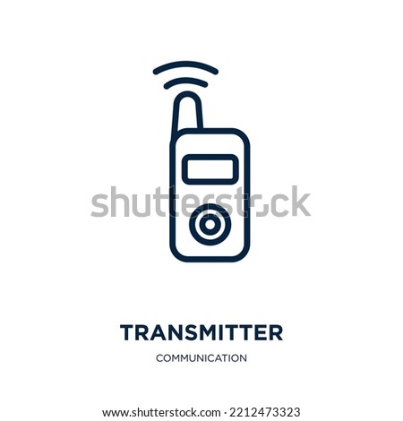 transmitter icon from communication collection. Thin linear transmitter, technology, wave outline icon isolated on white background. Line vector transmitter sign, symbol for web and mobile