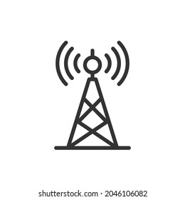 Transmitter icon in linear style isolated on white background
