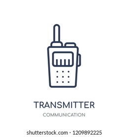 Transmitter icon. Transmitter linear symbol design from Communication collection. Simple outline element vector illustration on white background.
