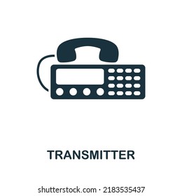 Transmitter icon. Monochrome simple line War icon for templates, web design and infographics