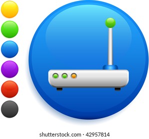 transmitter icon on round internet button original vector illustration 6 color versions included