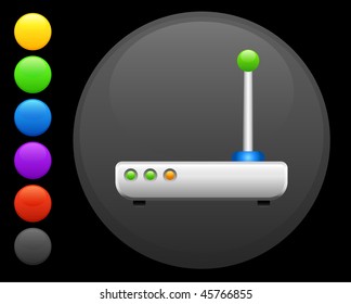 transmitter icon on round internet button original vector illustration 6 color versions included