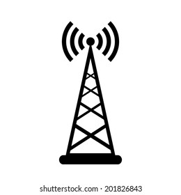 Transmitter icon on white background. Vector illustration.