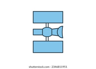 Transmitter Icon. Icon related to space exploration. flat line icon style. Simple vector design editable