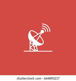 transmitter icon. sign design. red background