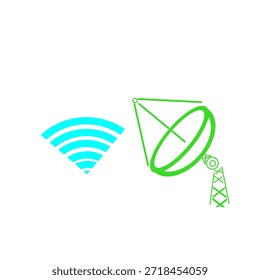 Poste transmisor e icono de red sin fondo