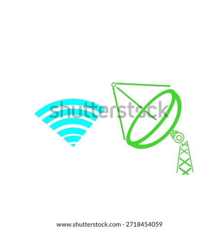 transmitter pole and network icon without background