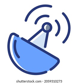 transmitter satelite antena single isolated icon with dash or dashed line style