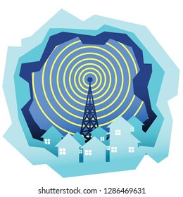 transmitter tower vector illustration