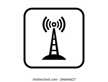 Transmitter vector icon on white background