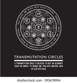 Transmutation circles - alchemical symbol - sacred geometry - can be used in your design - the art of tattooing - the design of logos - corporate identity - as a poster or a badge. Black background